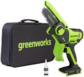 Greenworks 24V Mini Chainsaw 4 Inch (10cm) Cordless Battery Powered Chainsaw Without Battery & Charger,7.8m/s Chain Speed Electric Chainsaw for Tree Branches, Garden Cutting, Courtyard & Household