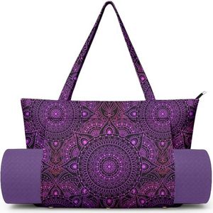 Adalore Yoga Bag for Women, Large Canvas Yoga Mat Tote Bag with Yoga Mat Carrier - Large Mat Pocket Fitness Tote for Pilates, Gym, Travel, Office & Beach