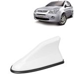 KINGSWAY® Shark Fin Car Antenna Compatible with Ford Fiesta (Year 2005-2011), Universal Size Car Radio FM AM, Waterproof ABS Body, Easy Replacement, 1 Piece, White Color