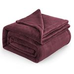 Bedsure Fleece Blanket Queen Size for Bed - Burgundy Red Queen Blanket Winter Fuzzy Cozy Soft Plush Warm Blankets for Bed, 90x90 inches