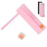 Mini Paper Cutter, Portable Cutter Trimmer A4 A5 Craft Guillotine Paper Trimmer Scrapbooking Tool for Paper Label Card, Craft Paper and Photos Standard Cutting DIY Scrapbook (Pink)