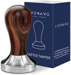 KYONANO Espresso Tamper 51mm - Coffee Tamper 51mm -Espresso Press Tamper- Espresso Hand Tamper with Stainless Steel Base and Chacate Preto Wood Handle - Compatible with Delonghi Bottomless Portafilter