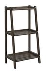 New Ridge Home Goods Dunnsville 3-Shelf Wood Ladder Bookcase with Open Bookshelves for Living Room and Home Office, Espresso