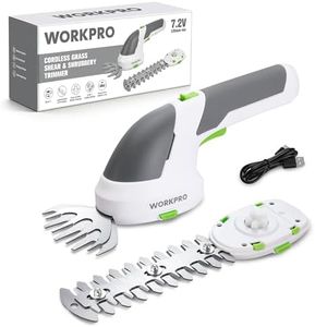 WORKPRO Cordless Grass Shear & Shrubbery Trimmer - 2 in 1 Handheld Hedge Trimmer 7.2V Electric Grass Trimmer Hedge Shears/Grass Cutter Rechargeable Lithium-Ion Battery and Type-C Cable Included