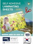 Self Adhesive Laminating Clear Sheets, 100 Micron, 100 Sheets, A4 Size (23 x 30 cm) No Heat, No Machine, Laminate Sheets Self Sealing, Contact Plastic Paper by HASHI