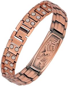 Feraco Copper Bracelet for Men-Magnetic Bracelets 99.99% Pure Copper Jewelry Gift with Adjustable Sizing Tool, Magnetic Field Therapy Jewelry with Eagle Pattern