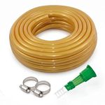 Casa De Amor 0.5 Inch Flexible Garden Hose Pipe with Connector & Clamps | Light Golden Expandable Water Pipe for Gardening, Car Wash & Home Use | Leak-Proof, Lightweight | 20 Meter (65.60 Feet)