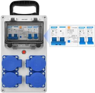 Coffret Électrique de Chantier 230 V Coffret Chantier Répartiteur Mural avec Disjoncteur répartiteur de courant 16 A IP67 Distributeur de Courant Électrique avec Disjoncteur coffret chantier