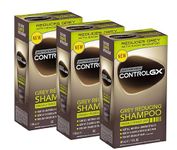 Just For Men - Control GX Grey Reducing Shampoo for Grey Hair, with Coconut Oil & Aloe Vera, New Improved Formula - All Shades, 118 ml - Pack of 3