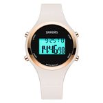 Kids Watch, Girls Watches Digital Sports Elegant Simple Cute Ivory Wrist Watches with Alarm Outdoor LED Functional OffWhite Watch for Kids Girls Boys