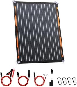 FlexSolar 20W 12V Solar Panel Charger Kit with Built-in Charge Controller - Portable Waterproof Solar Trickle Charger Battery Maintainer, Cig Plug & Alligator Clips for Car, Boat, RV, Tractor