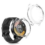 kwmobile Frame Cover Compatible with Xiaomi Watch S1 Active Cover (2-Pack) - Clear Silicone Case - Transparent