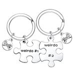 Nfyxcaz 2PCS Friendship Puzzle Keychain Couple Keyring For Women Weirdo 1 Weirdo 2 Keyring For Boyfriend Girlfriend Friends Graduation Gifts Birthday Gifts Valentine's Day present (Weirdo1Weirdo 2)