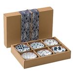 YANCI Ceramic Rice Bowls, Japanese Style Bowl Gift Set, Assorted Dinner Serving Ramen Bowls For Cereal, Soup, Dessert, Snack, Fruit, Salsa, Set Of 6, 300 ML