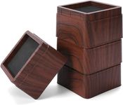 KEIBIKEIDI 3 Inch Stackable Bed Risers Heavy Duty Furniture Risers , Lifts Up to 2200 LBs Couch Sofa Desk Table Chair Risers (Stackable Wood Grain), Set of 4