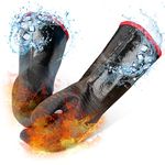 Grill N Gear Extreme Heat Resistant BBQ Grill Gloves Mitts 932℉ – Neoprene Coating, Waterproof, Fireproof, Oil Resistant – High Temperature Smoker, Barbecue Cooking, Oven, Fryer, Grilling (18 Inches)