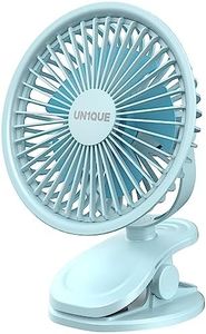 UN1QUE Powerful Rechargeable Fan USB Table Fan 6 Inch, Mini Portable Fan Battery Operated, 3 Speed Mini Fan with Less Vibration