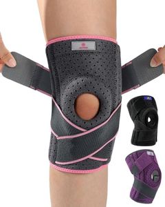 ABYON Adjustable Knee Brace for Men & Women - Maximum Support with Dual Side Stabilizers & Crossed Compression Straps for Meniscus Tear, ACL, MCL, LCL, Patella Injury and Post-Surgery Recovery (FSA/HSA Eligible) - Please Check How To Size Video