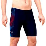 ZIUM Men's Half Tight Shorts Compression Half Tight Shorts Athletic Fit Multi Sports Cycling, Cricket, Football, Badminton, Gym, Fitness swim suit for men (5XL, BlUE RED_103)