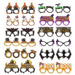 KASESSS 24 Pieces Halloween Party Glasses, Halloween Fun Glasses Paper, Novelty Glasses Halloween Photo Booth Props, Halloween Glasses with Different Shapes, Halloween Funky Glasses for Adults Kids