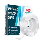 PRIME PICK Double Sided Nano Tape, Transparent, 3m x 30mm, 1mm Thick, Strong Silica Gel, Residue Free, for Wall Mounting, Home, Office & DIY Use (3Mx2MM Transparent)