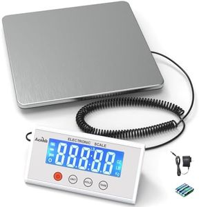 ACNHLI Digital Shipping Scales 440 pounds, Stainless Steel Heavy Duty Postal Scale for Warehouses, Homes, Offices, and Courier Companies, Including Product Manuals and adapters