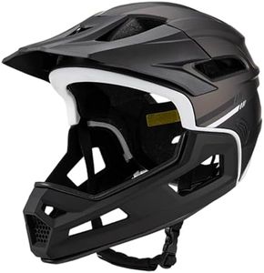 Mountain Bike Helmet for Adult Adjustable Unisex Shock-Proof Full Face Bike Helmet with Detachable Chin Holder for Biking Outdoor -