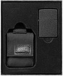 Zippo Tactical Pouch and Crackle Windproof Lighter Gift Set, Black