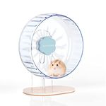 Bucatstate Hamster Wheel Super-Silent 26cm with Adjustable Base Dual-Bearing Exercise Wheel Quiet Spinning Running Wheel for Dwarf Syrian Hamster Gerbils and Other Small Animals（Blue）