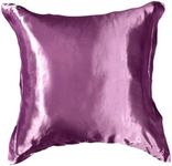 Tache Satin Glam Purple Euro Sham - 1 Piece Luxurious Decorative Bedding Accessory Faux Silk Square Pillowcase - 26 x 26 inch Bed Pillow Cover