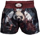 O2TEE Unisex Panda Muay Thai Shorts Kick Boxing Sport Sparring Trunks Gym Fitness, S