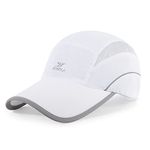 Crazy Era Running Hat Mesh Sports Cap Lightweight Quick Drying Runner Cap for Men Women White