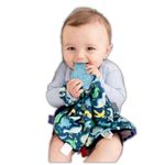 Cheeky Chompers Soft Baby Comforter | 4 in 1 Comfortchew | Baby Teething Aid & Sensory Toy | Silicone Teething Section | Soothing + Comforting | Dino