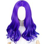 Long Curly Purple Mixed Blue Kids Costume Wig, Wigs for Girls Kids Toddler Synthetic Hair + Wig Cap for Halloween Party Daily