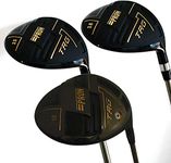 pron Japan USGA R A Rules Wood Golf Club Set with Headcovers, Driver Fairways, 10 15 18 Degree, TRV21 Model, Graphite Shaft, Senior Flex, Pack of 3