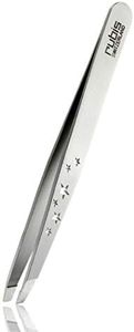 Pince à épiler Rubis en silhouette de six étoiles - inclinée, fine et pointue - pince a epiler professionnelle pour les sourcils