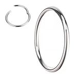 Body CAC 20Gx7mm Titanium Clicker Nose Ring Hypoallergenic Tiny Tragus Cartilage Earring,Implant Grade Clasp Segment Sleeper Seamless Helix Piercing Titanium Ring