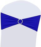 100PCS Wedding Chair Decorations Stretch Chair Bows and Sashes for Party Ceremony Reception Banquet Spandex Chair Covers slipcovers (100, Royal Blue)