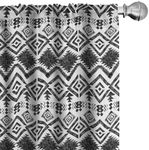 Ambesonne Modern Curtains, Geometric Design with Modern Hippie Zig Zags Triangles Squares Print, Window Treatments 2 Panel Set for Living Room Bedroom Decor, 56" x 95", White and Black