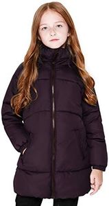 maoo garden Girls Winter Long Puffer Lightweight Coat Thick Padded Soft Fleece Jacket with Hood 817 Purple 9-10Y