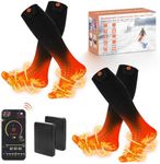 Heated Socks for Men Women APP Control Electric Heating Socks 8000mAh Rechargeable Battery Heate Thermal Socks for Winter Camping Fishing Cycling Skiing Hunting Hiking Black 2 Pair