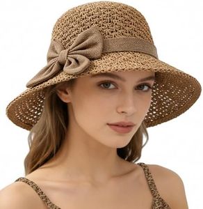 Womens Straw Hat, 2026 New Summer Hats for Vacation Travel Beach, Beach Sun Straw Hats for Women (2, Khaki)