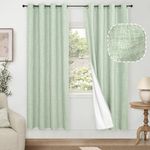 Lajode Sage Green Blackout Curtains for Bedroom - Linen Curtains 72 Inch Length Thermal Insulated Privacy Burlap Boho Window Drapes for Living Room Scandi Farmhouse Dining, 2 Panels, Each 52" Wide