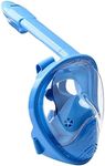 DasMeer Full Face Snorkel Mask with Detachable Snorkeling Tube & Mount and Anti-Fog Anti-Leak Design for Kids(XS,D.Blue)