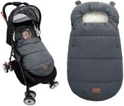 Universal Footmuff Stroller, Baby Pushchair Pram Liner, Universal Cosy Toes Pushchairs, Waterproof and Windproof, 90 x 52cm, Dark Gray