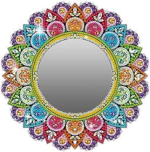 LazyFold Diamond Painting Mirror, Mandala Diamond Painting Makeup Mirror,DIY Special Shaped Diamond Painting Beginner Arts Crafts Gifts for Home Wall Decor and Craft Gifts