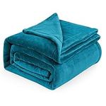 Bedsure Fleece Blanket King Size for Bed - Soft Cosy Fluffy Throw Blankets, Warm Large Throws for Audlts, Teal, 270x230 cm