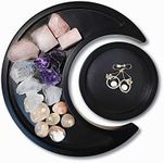Moon Tray Wood Crystal Holder for Healing Stones Crystal Storage and Organizer Crescent Bowl Witchy Crystal Display Tray Essential Oil Holder