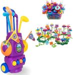 ToyVelt Kids Golf Set (Purple) + Flower Garden