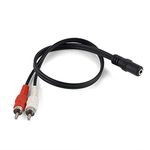 axGear 3.5mm Stereo Female to 2 RCA Male Y Audio Cable Aux Adapter Connector Plug